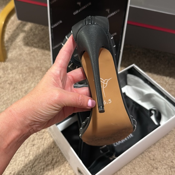 Cult of Coquette Carine Black & Crystal Studded Heels - Picture 6 of 8